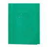 PROTEGE-CAHIER PLASTIQUE 17X22 2 RABATS VERT
