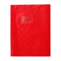 PROTEGE-CAHIER PLASTIQUE 17X22 2 RABATS ROUGE