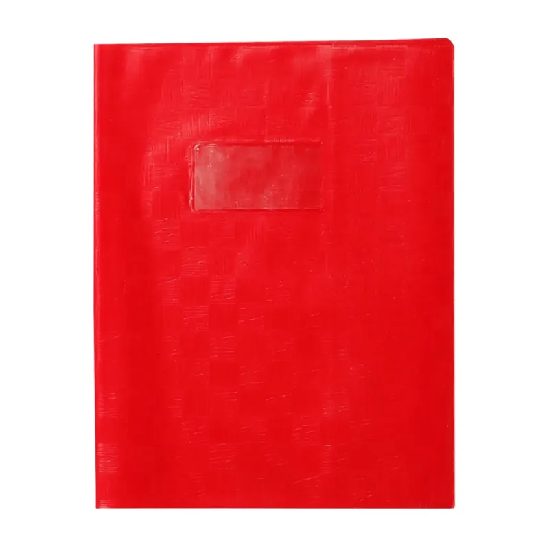 PROTEGE-CAHIER PLASTIQUE 17X22 2 RABATS ROUGE