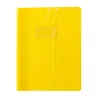 PROTEGE-CAHIER PLASTIQUE 17X22 2 RABATS JAUNE