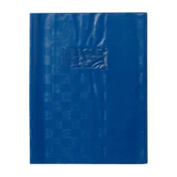 PROTEGE-CAHIER PLASTIQUE 17X22 2 RABATS BLEU