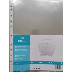 100 POCHETTES PERFOREES A4 QUALITE SUPERIEURE LISSE