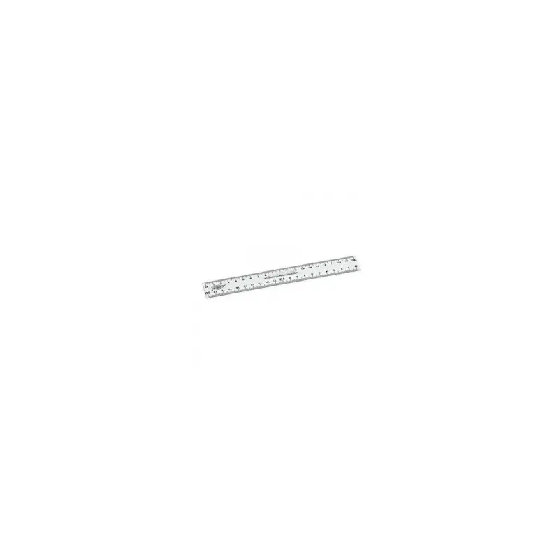 regle 20 cm double graduation plastique incolore