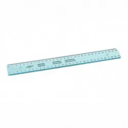 regle plate double graduation gaucher/droitier 30cm