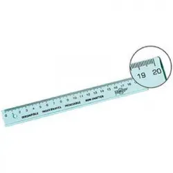 Régle plate  graduation 20 cm, plastique incassable