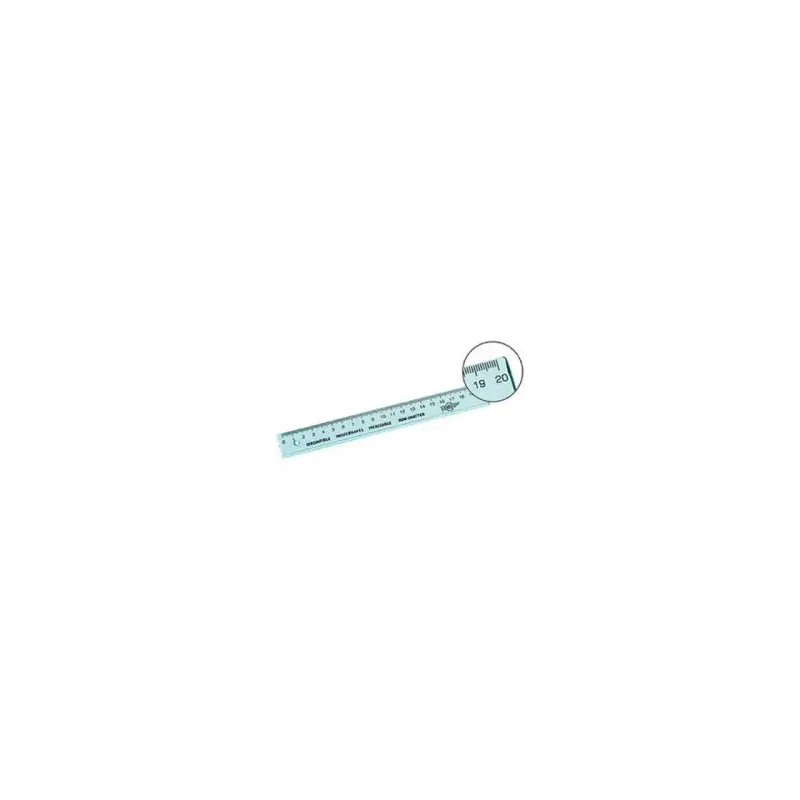 Régle plate  graduation 20 cm, plastique incassable