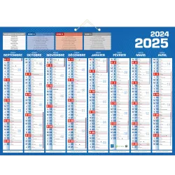 Calendrier bancaire année civile BOUCHUT "Classique 16 Mois" 40,5 x 55 cm coloris bleu Pefc 70 %