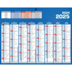 Calendrier bancaire année civile BOUCHUT "Classique 16 Mois Mini" 21 x 26,5 cm coloris bleu Pefc 70 %