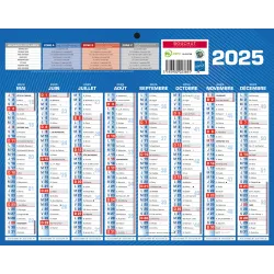 Calendrier bancaire année civile BOUCHUT "Classique 16 Mois Mini" 21 x 26,5 cm coloris bleu Pefc 70 %