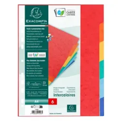 INTERCALAIRES A4 CARTE LUSTREE 6 POSITIONS