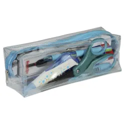 FOURRE-TOUT TRANSPARENT RECTANGULAIRE BLEU